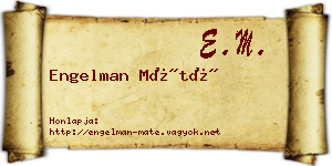 Engelman Máté névjegykártya